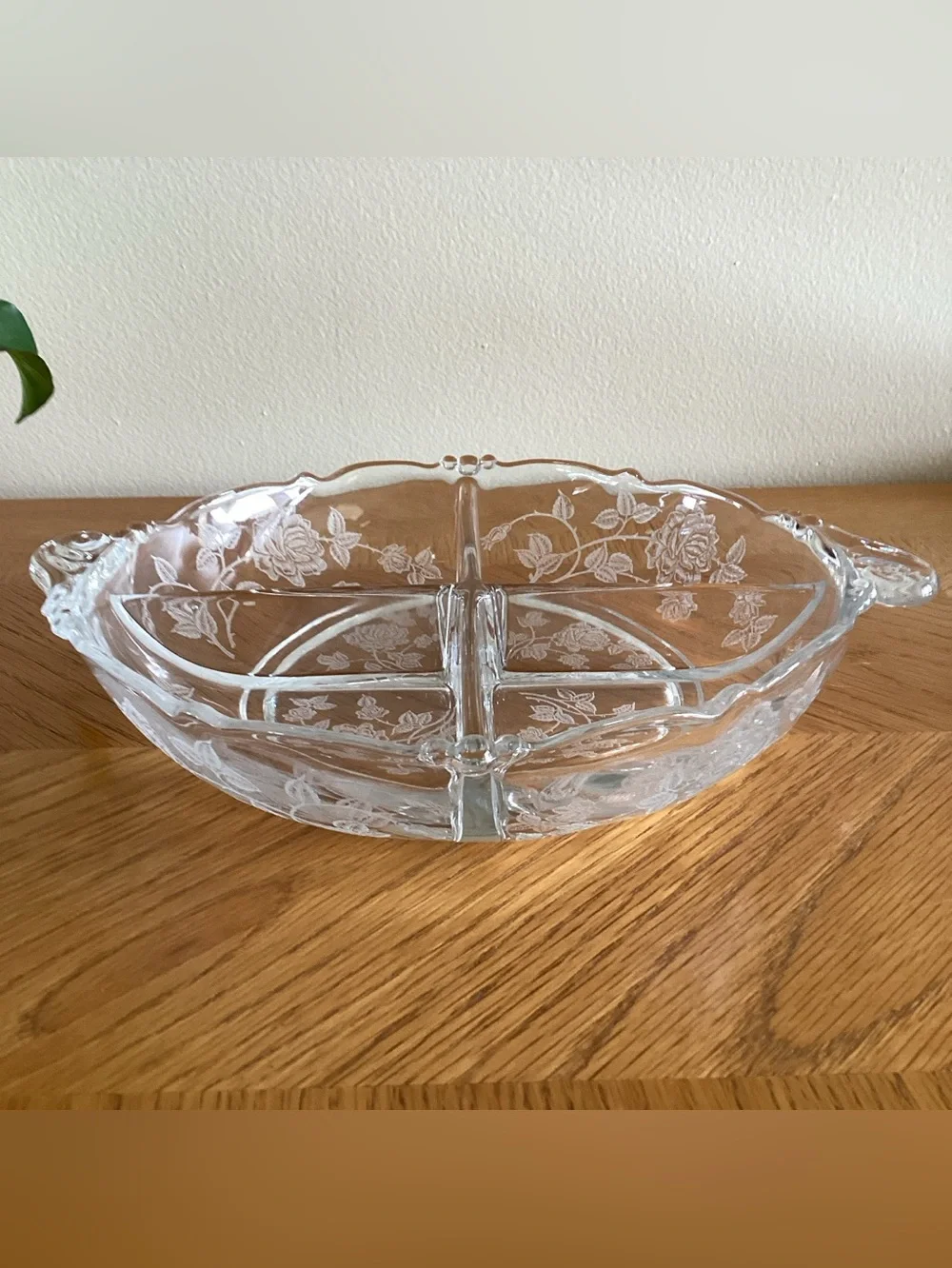 Vintage Heisey Rose Clear Crystal 9